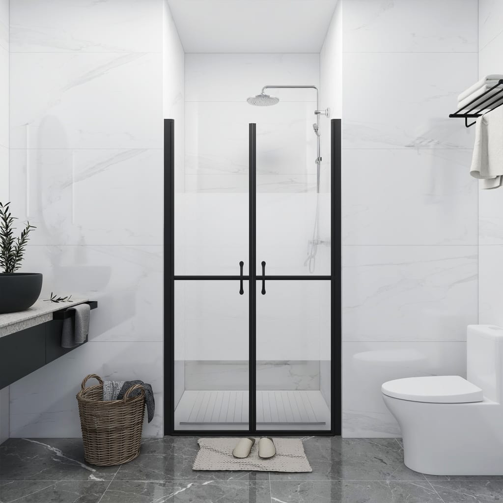 vidaXL Shower Door Half Frosted ESG (26.8"-28")x74.8"