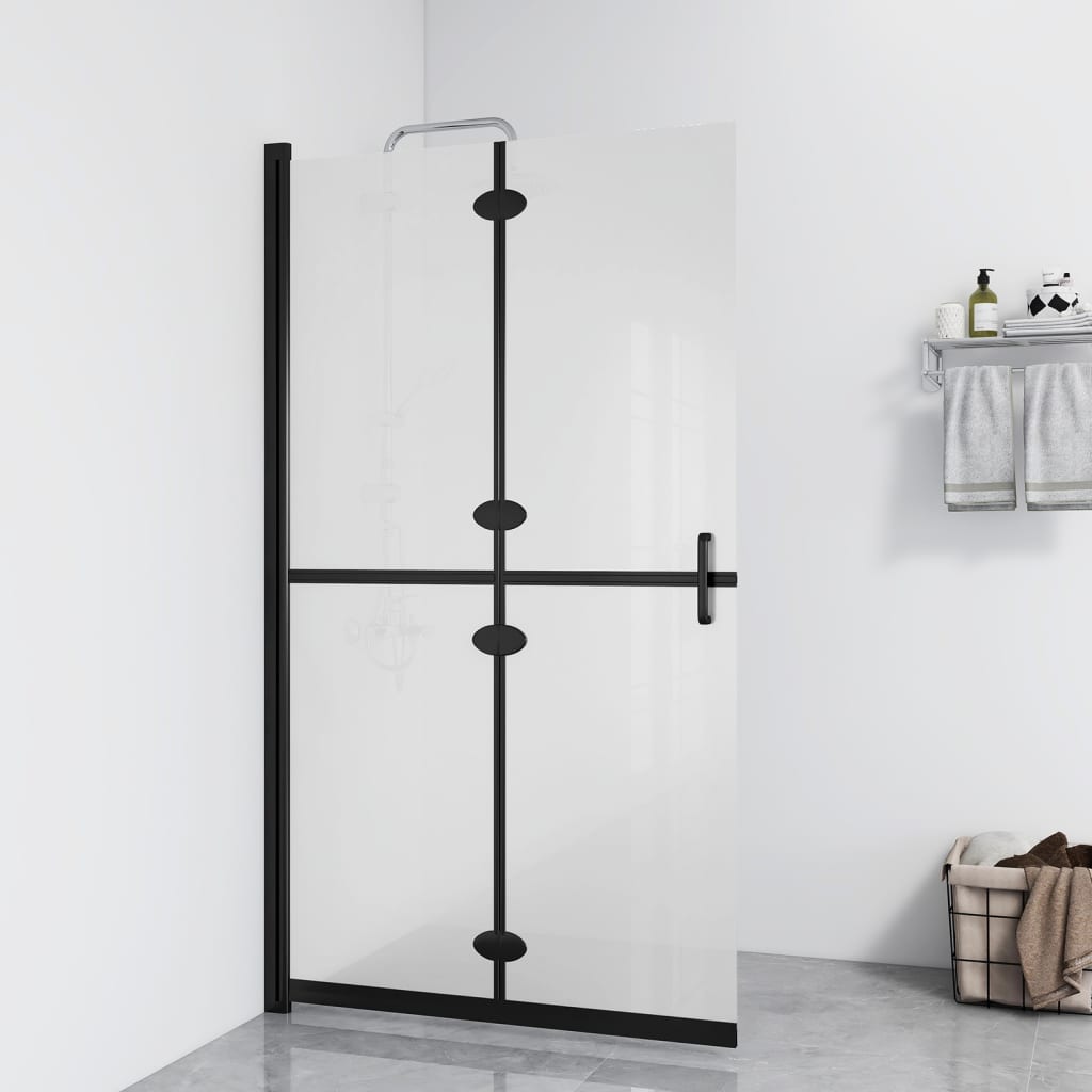 vidaXL Foldable Walk-in Shower Wall Frosted ESG Glass 39.4"x74.8"