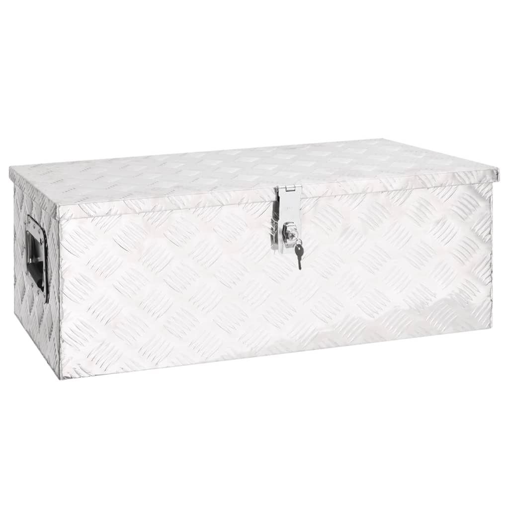 vidaXL Storage Box Silver 31.5"x15.4"x11.8" Aluminum