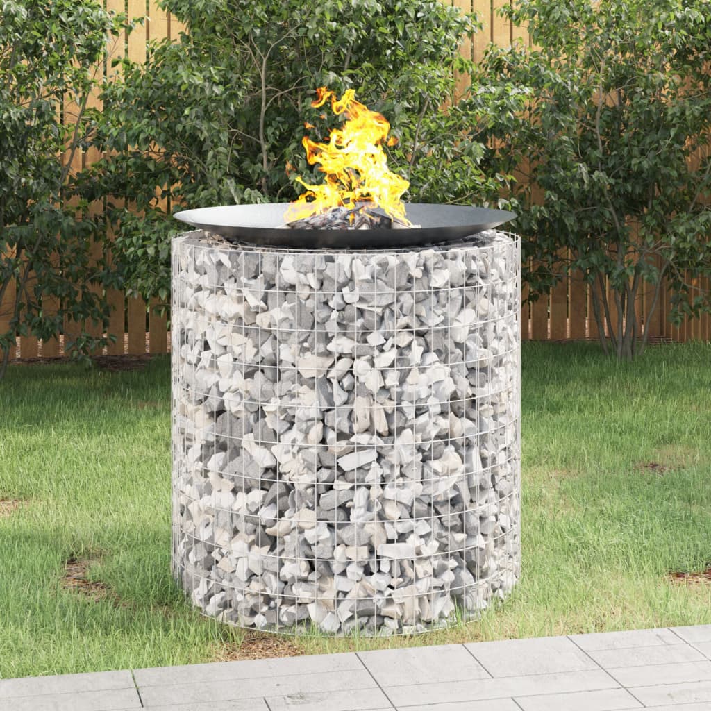 vidaXL Gabion Fire Pit   39.4" Galvanized Iron