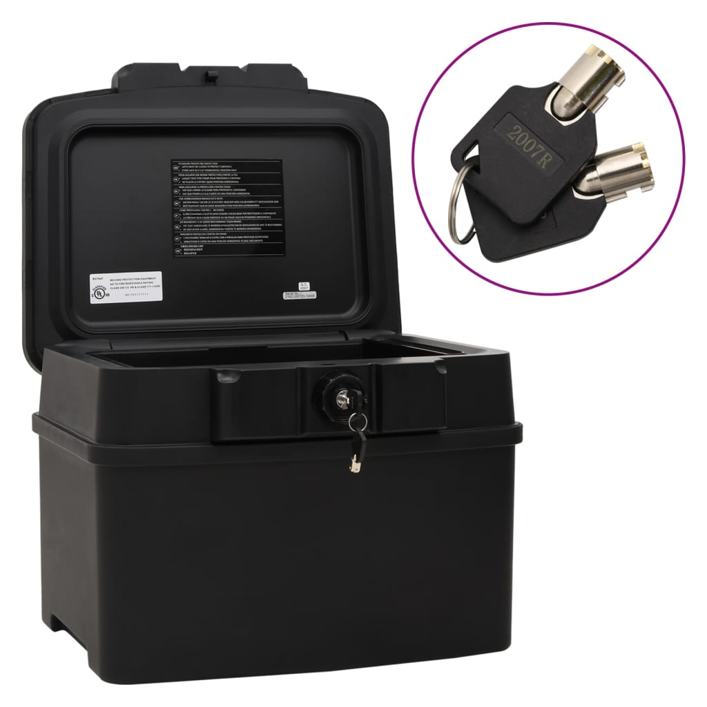 vidaXL Safe Box Black 17.3"x14.6"x13.4"