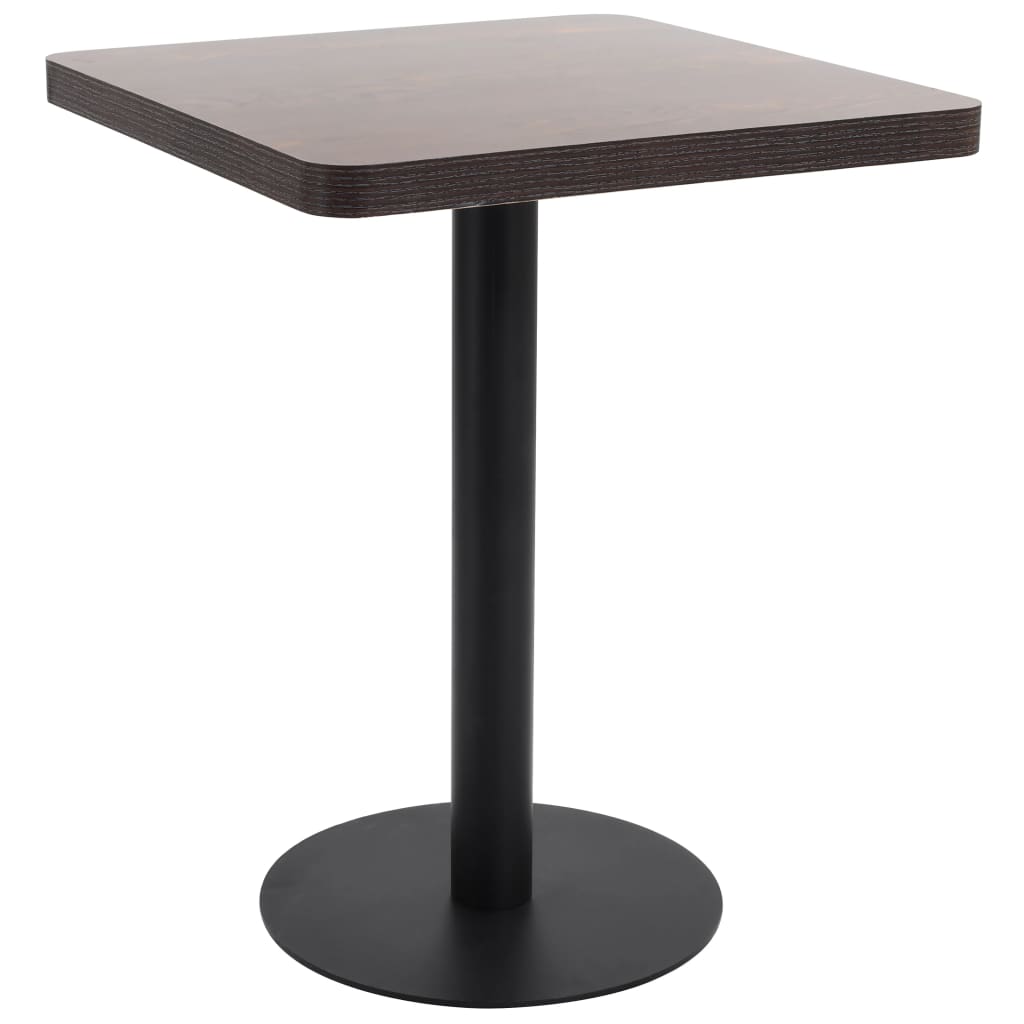 vidaXL Bistro Table Dark Brown 23.6"x23.6" MDF