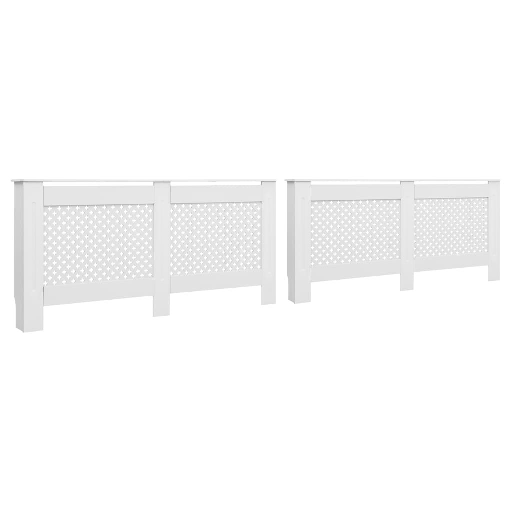 vidaXL Radiator Covers 2 pcs White 67.7"x7.5"x32.1" MDF