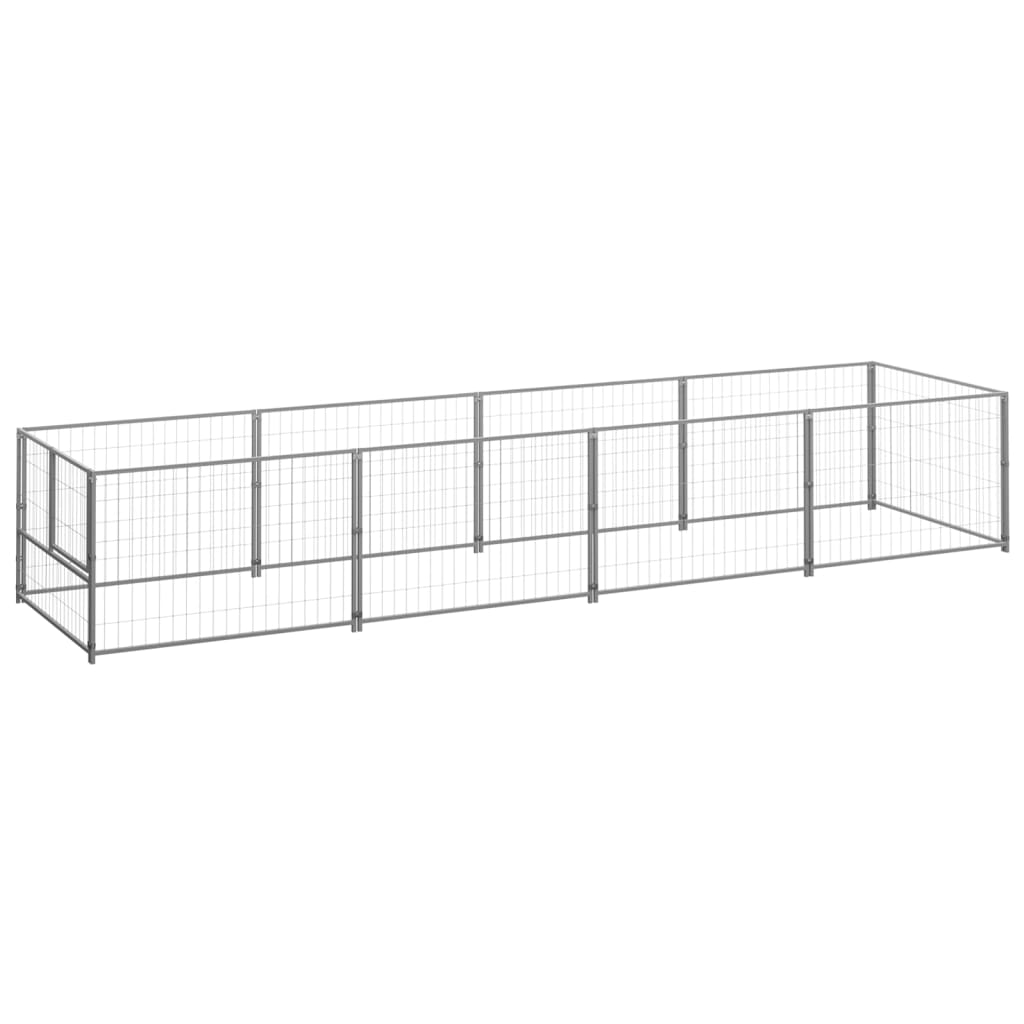 vidaXL Dog Kennel Silver 43.1 ft2 Steel