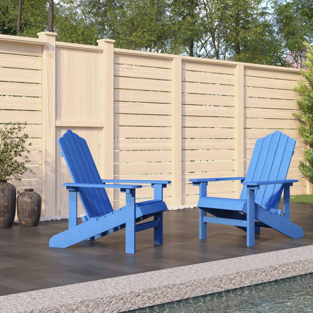 vidaXL Patio Adirondack Chairs 2 pcs HDPE Aqua Blue