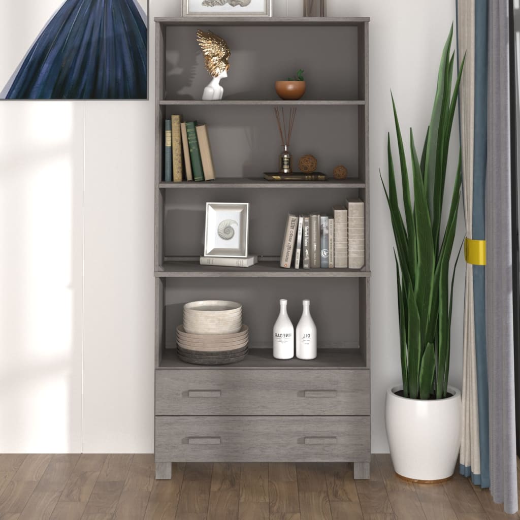 vidaXL Highboard HAMAR Solid Wood Pine Light Gray