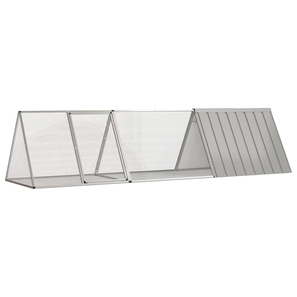 vidaXL Rabbit Cage Gray 119.1"x31.7"x28" Galvanized Steel