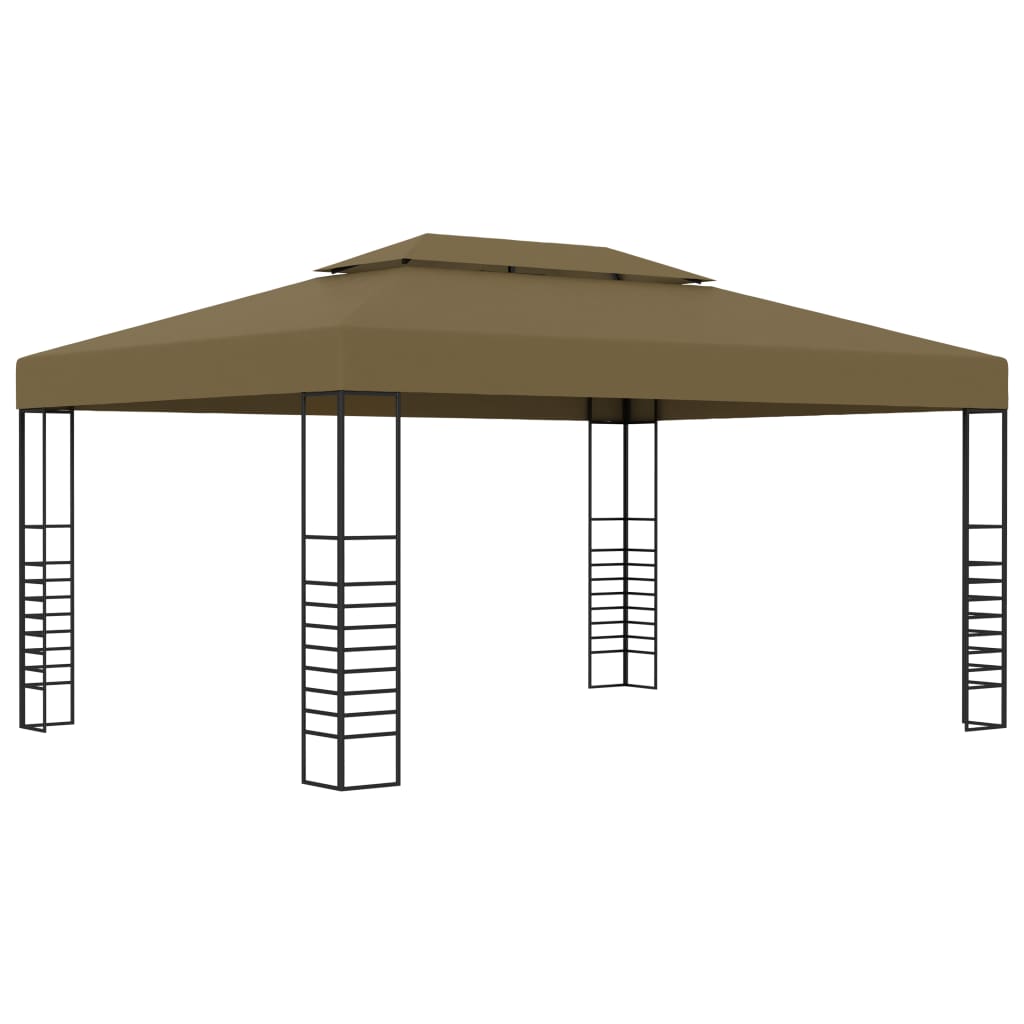 vidaXL Gazebo 9.8'x13.1' Taupe 0.6 oz/ft2