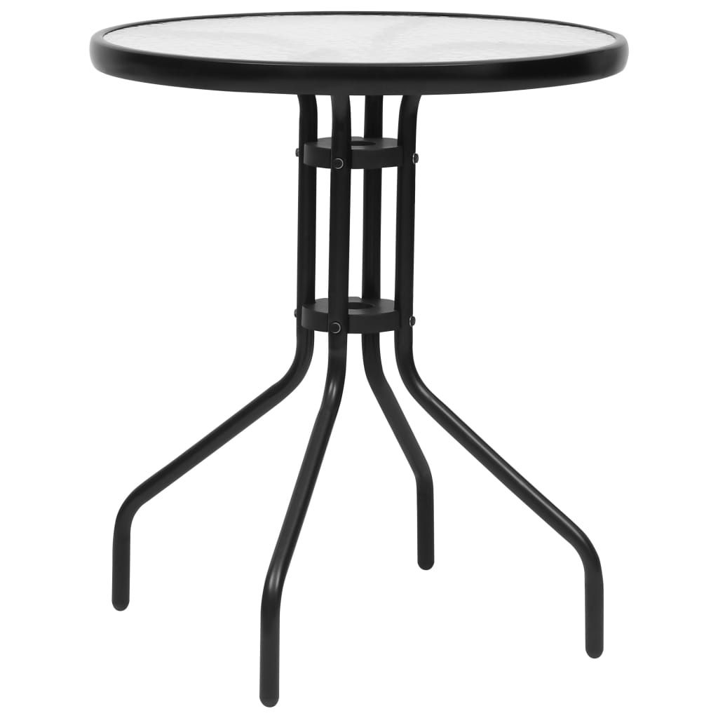 vidaXL Patio Table Black  23.6"x27.6" Steel