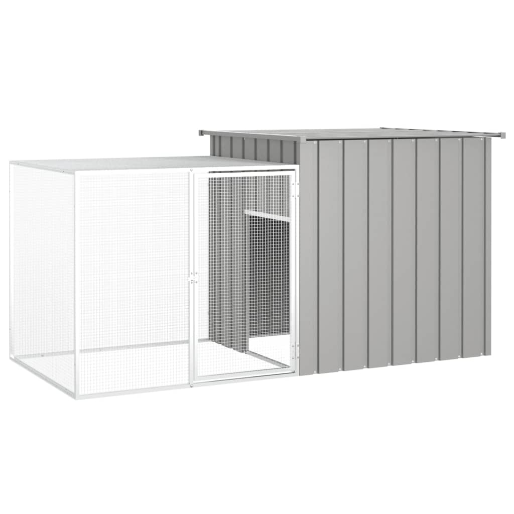 vidaXL Rabbit Cage Gray 78.7"x35.8"x39.4" Galvanized Steel