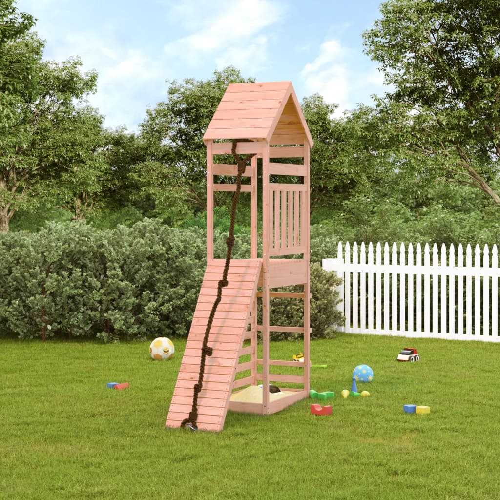 vidaXL Playhouse with Climbing Wall Solid Wood Douglas