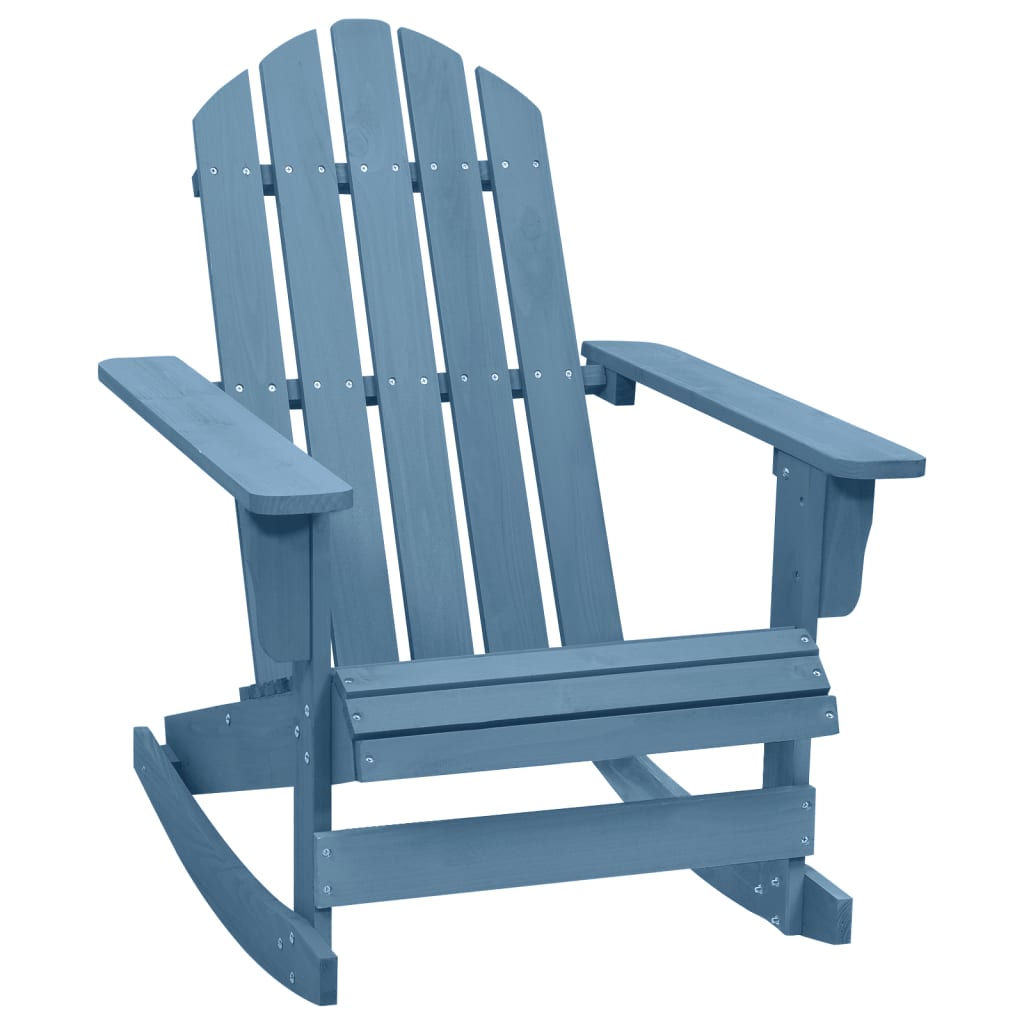 vidaXL Patio Adirondack Rocking Chair Solid Fir Wood Blue