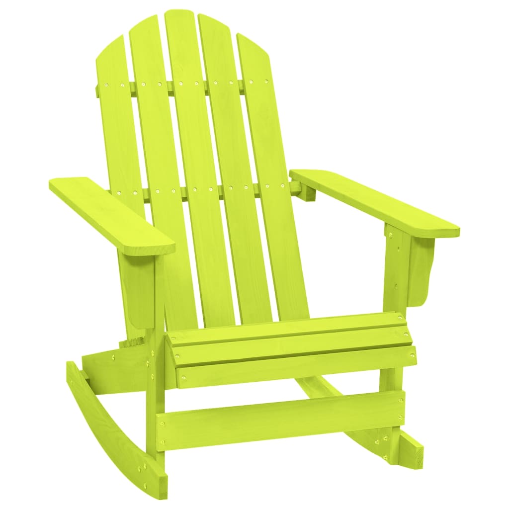 vidaXL Patio Adirondack Rocking Chair Solid Fir Wood Green