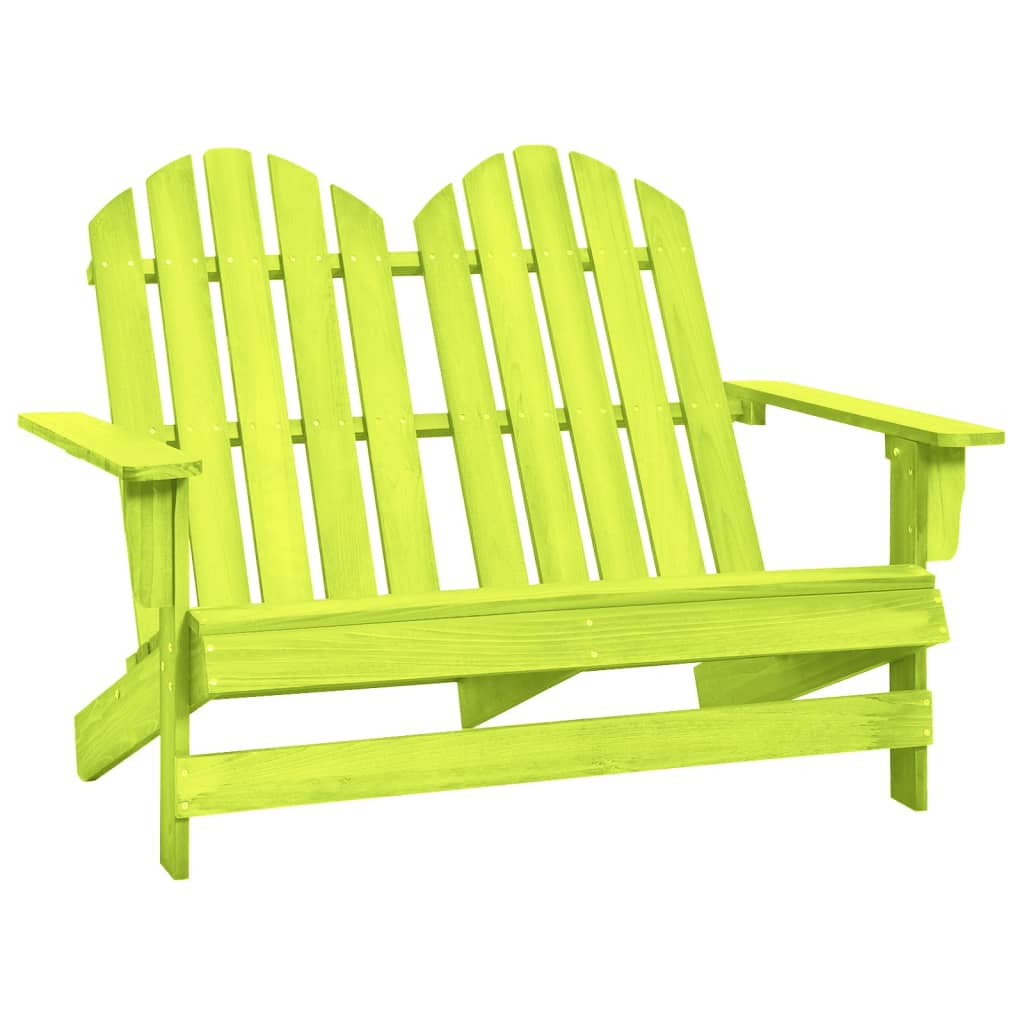 vidaXL 2-Seater Patio Adirondack Chair Solid Wood Fir Green