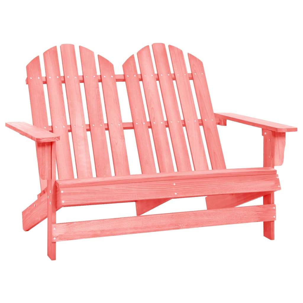 vidaXL 2-Seater Patio Adirondack Chair Solid Wood Fir Pink