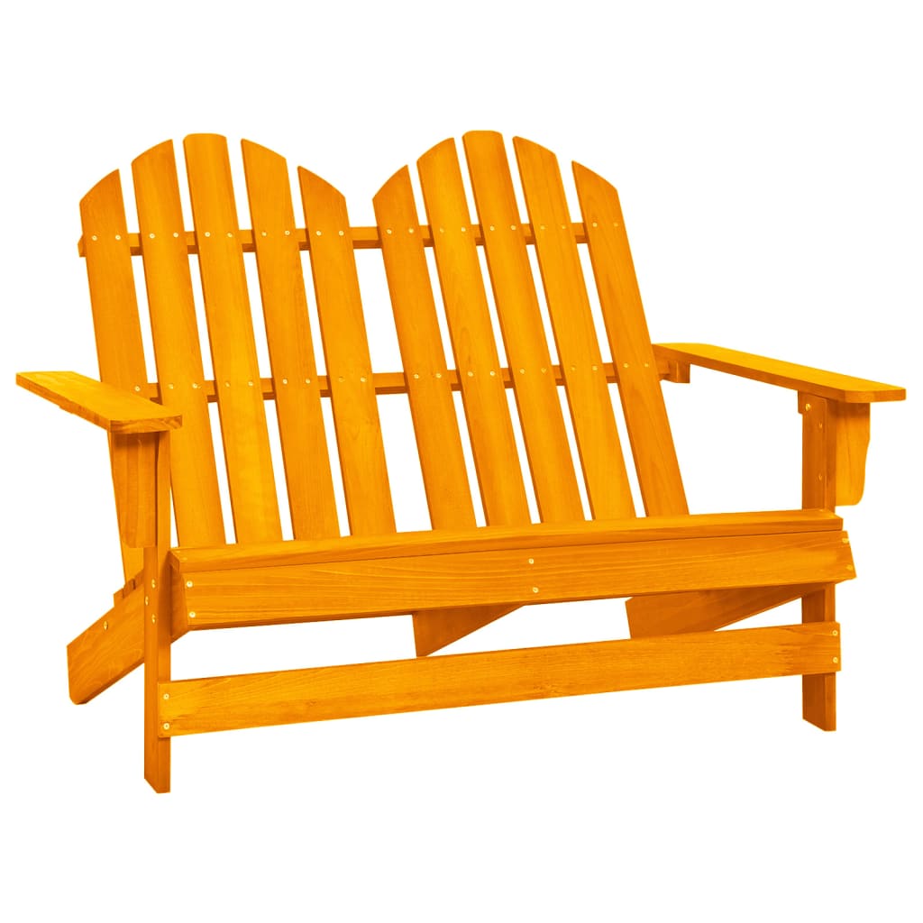 vidaXL 2-Seater Patio Adirondack Chair Solid Wood Fir Orange