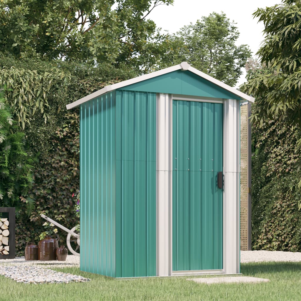 vidaXL Garden Shed Green 49.6"x38.4"x69.7" Galvanized Steel