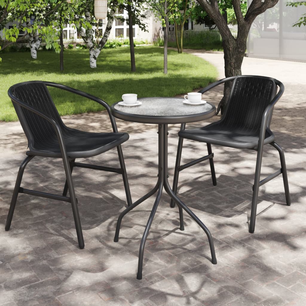 vidaXL Patio Table  19.7"x28" Steel Anthracite