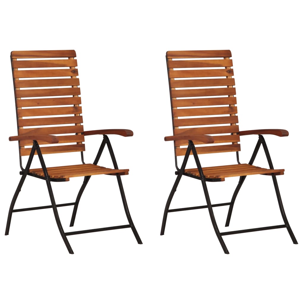 vidaXL Reclining Patio Chairs 2 pcs Solid Wood Acacia