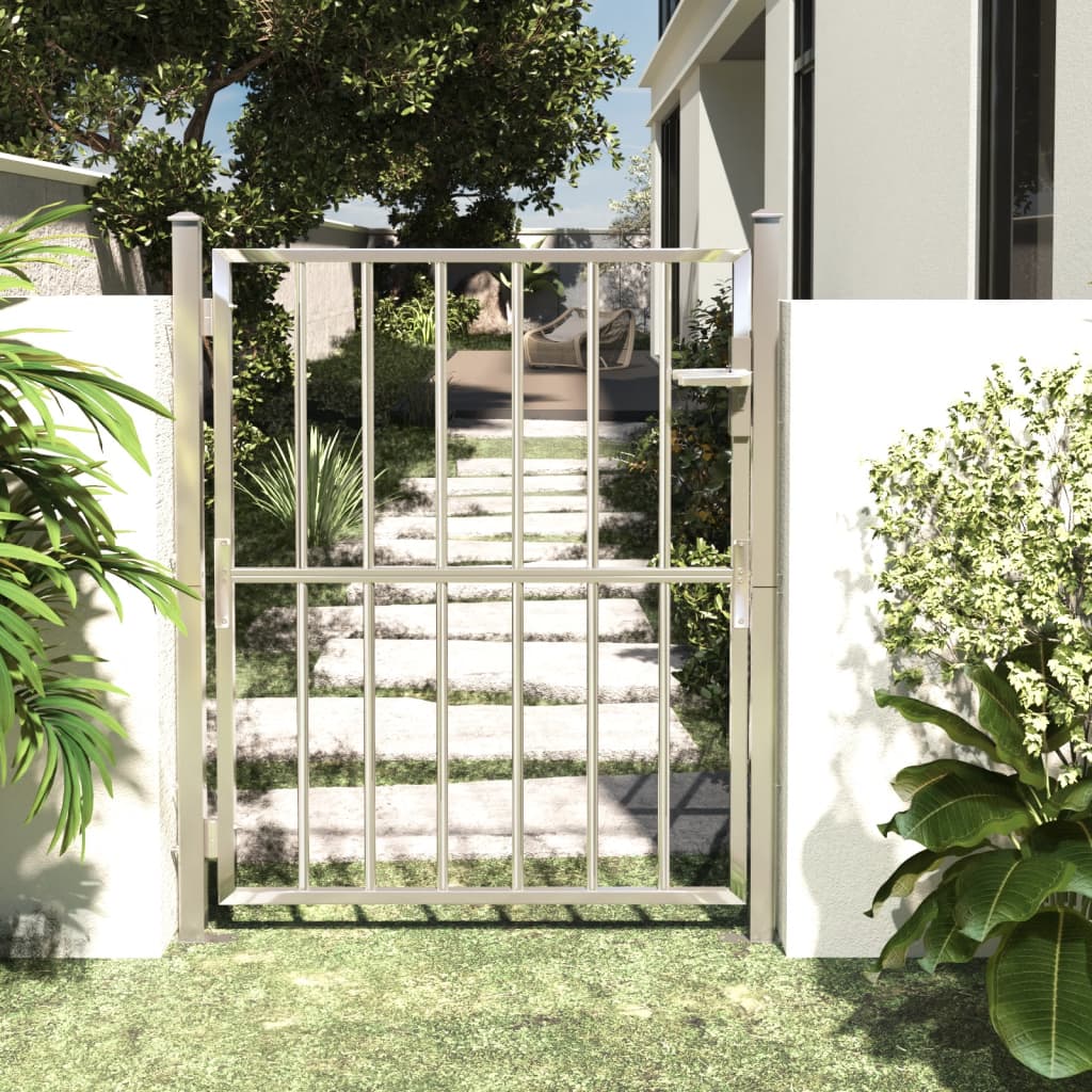 vidaXL Garden Gate 39.4"x49.2" Stainless Steel