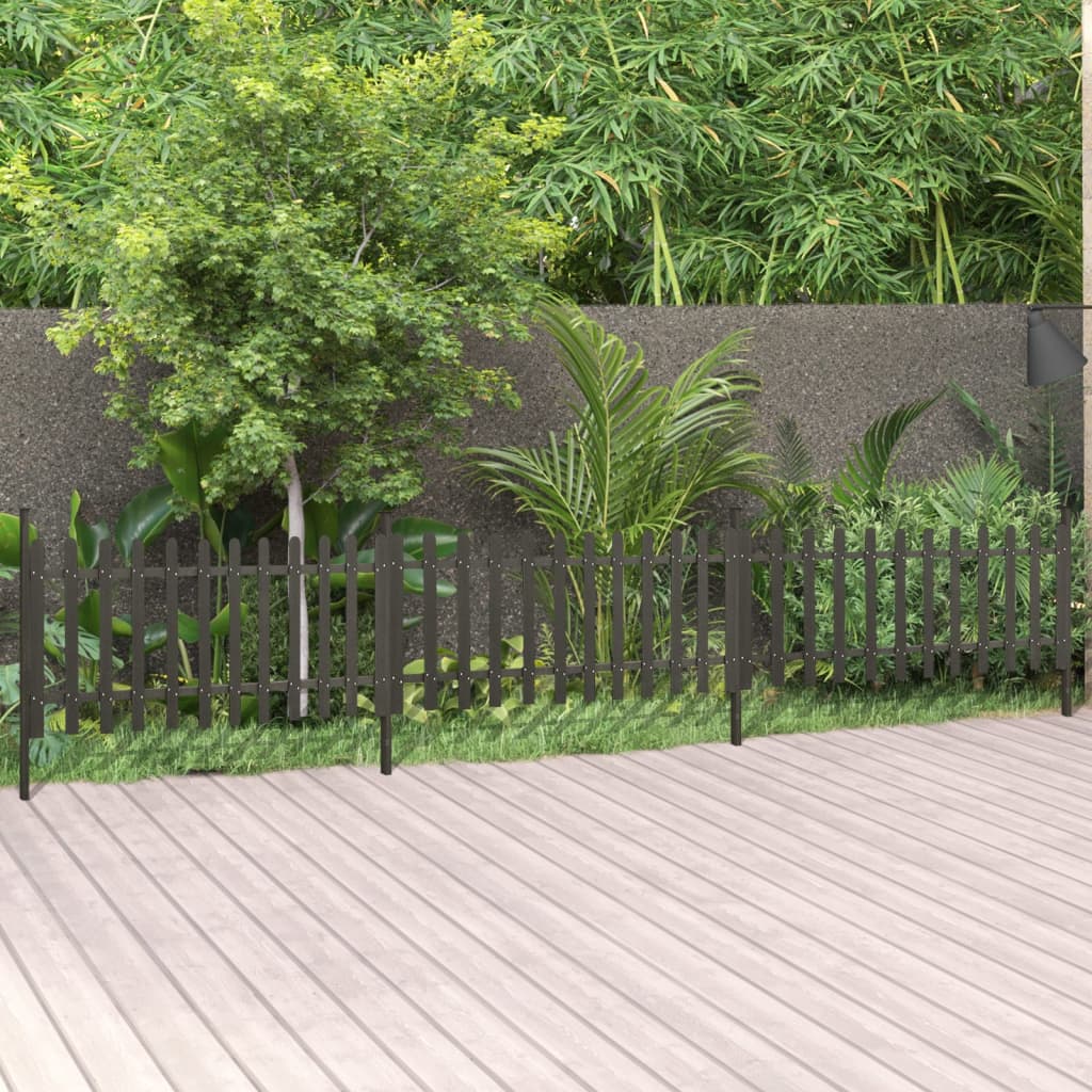 vidaXL Picket Fence with Posts 3 pcs WPC 241.7"x31.5"