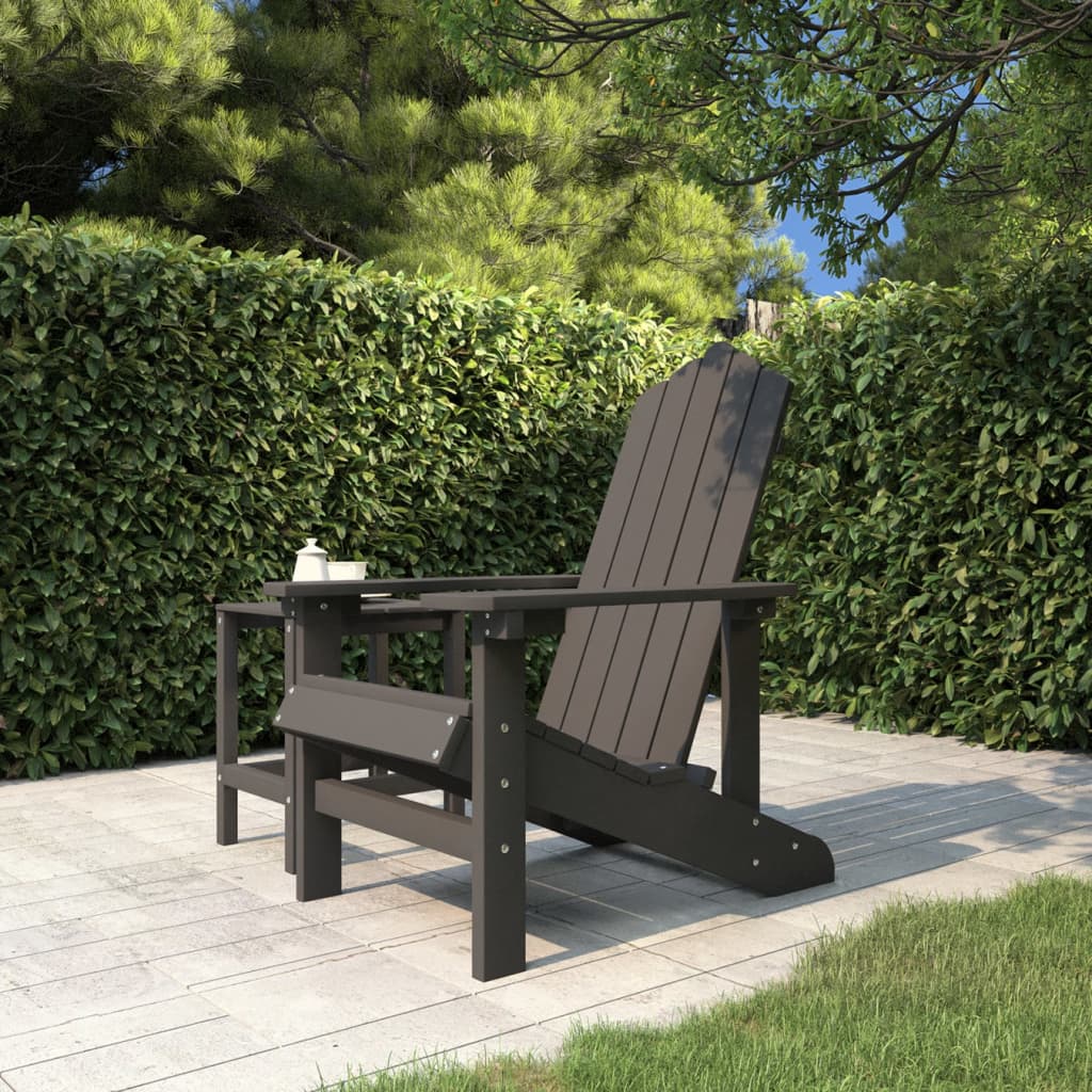 vidaXL Patio Adirondack Chair HDPE Anthracite