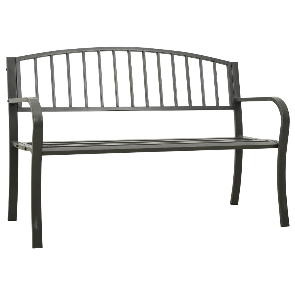 vidaXL Patio Bench Gray 47.2" Steel