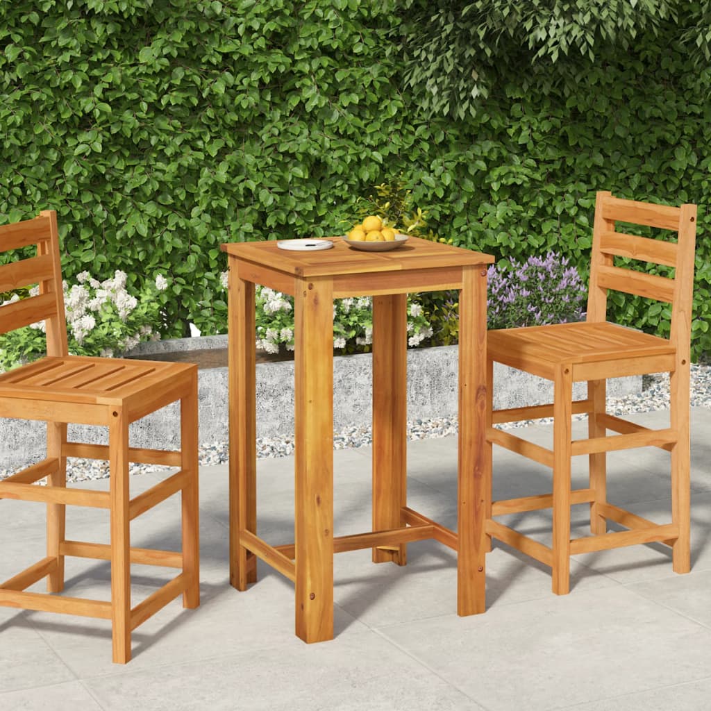 vidaXL Patio Bar Table 23.6"x23.6"x41.3" Solid Wood Acacia