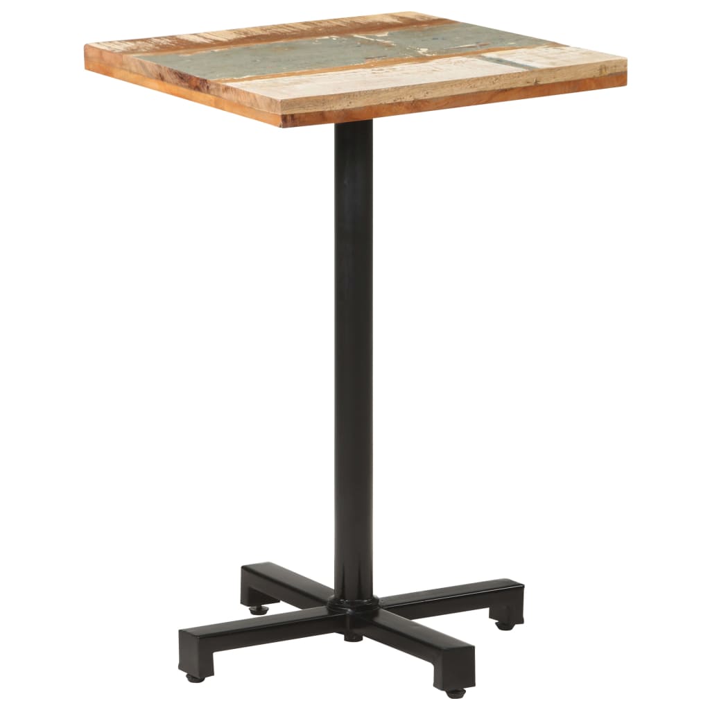 vidaXL Bistro Table Square 19.7"x19.7"x29.5" Solid Reclaimed Wood