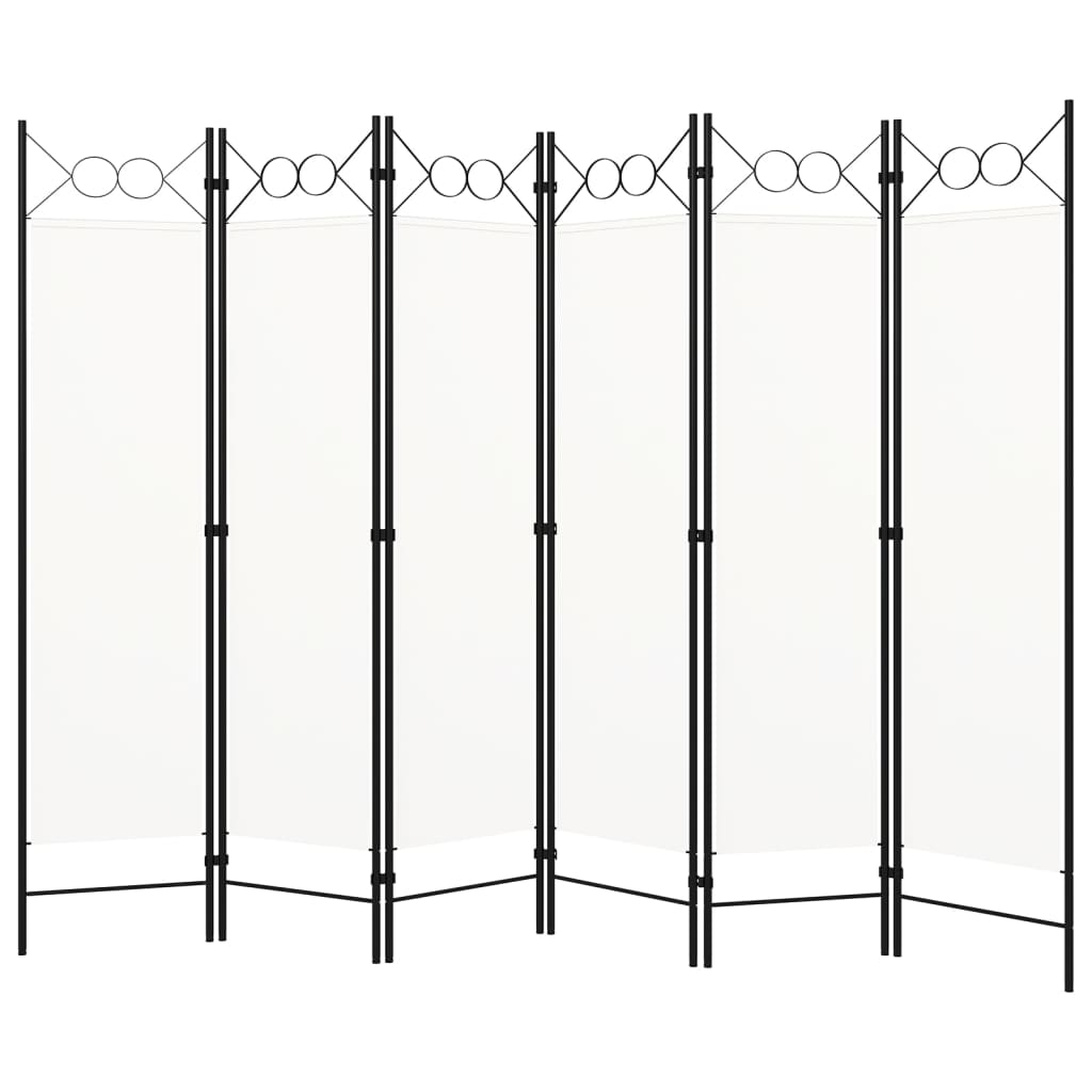 vidaXL 6-Panel Room Divider White 94.5"x70.9"