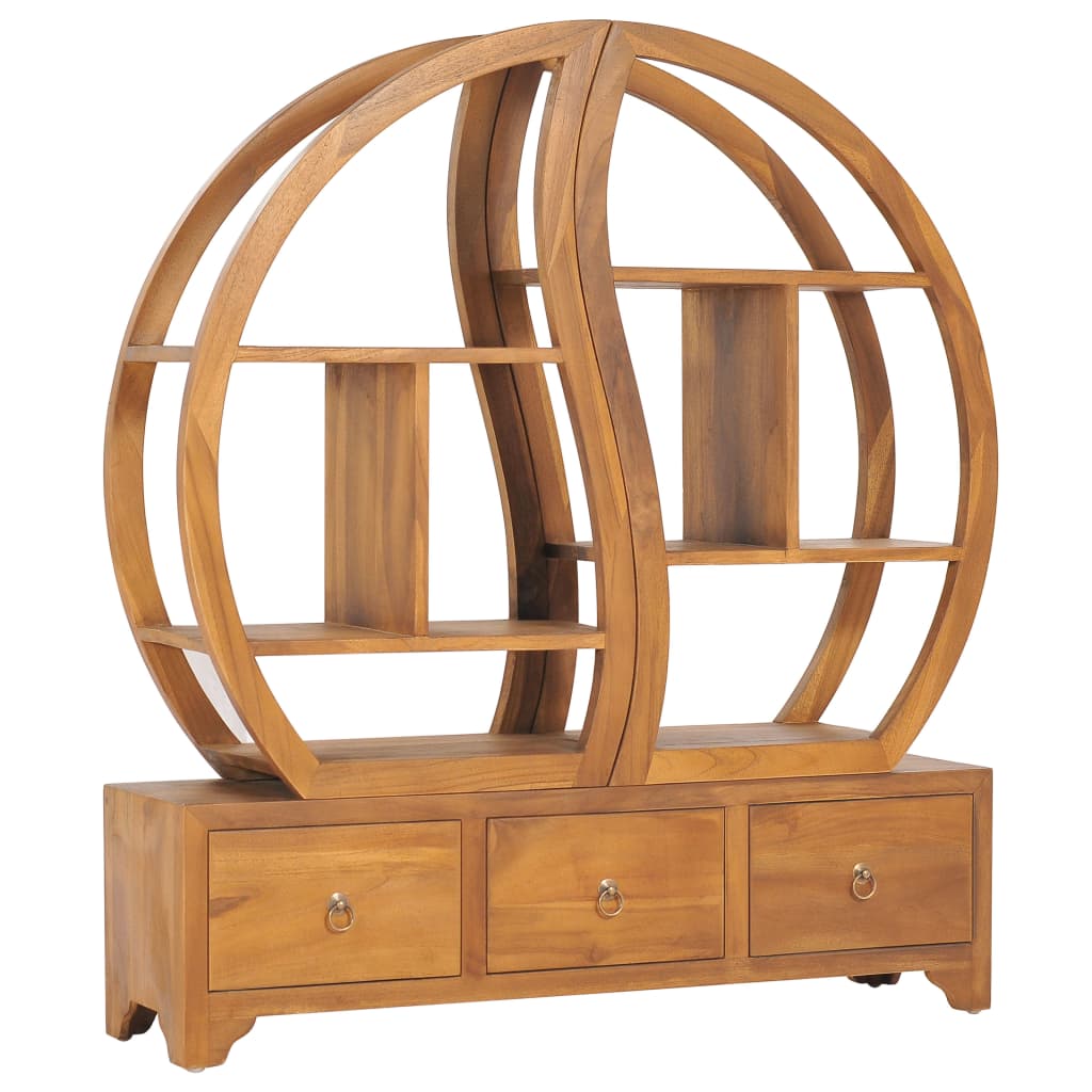 vidaXL Cabinet with Yin Yang Shelf 39.4"x10.2"x44.1" Solid Wood Teak