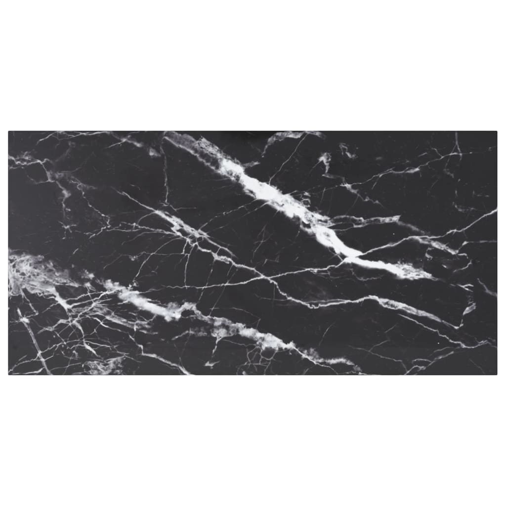 vidaXL Table Top Black 39.4"x19.7" 0.2" Tempered Glass with Marble Design