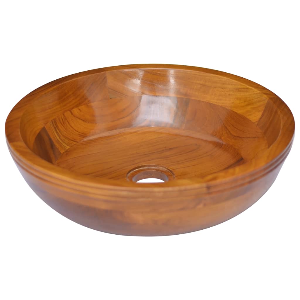 vidaXL Basin Solid Wood Teak i15.7"x3.9"