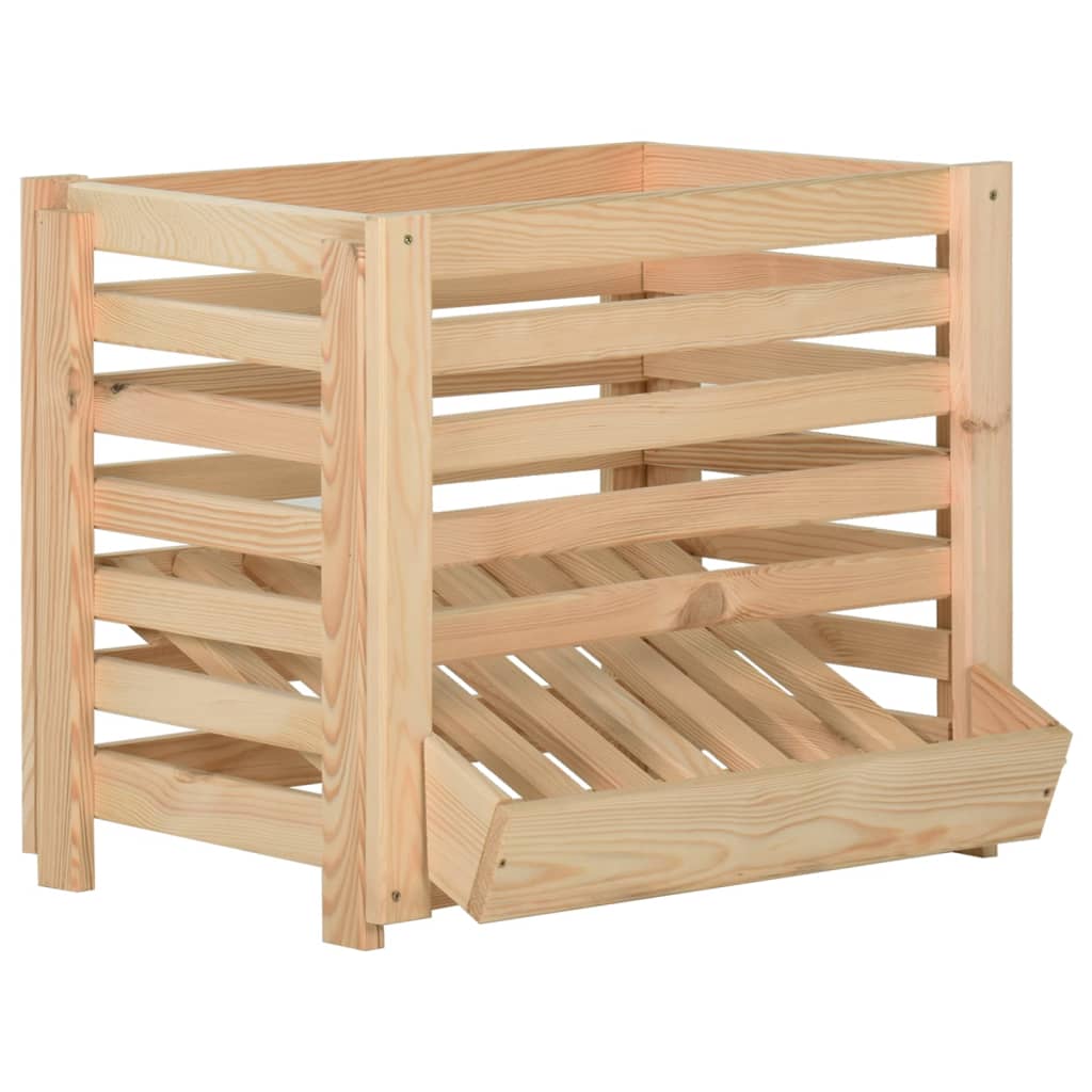 vidaXL Potato Box 23.6"x15.7"x19.7" Solid Wood Pine