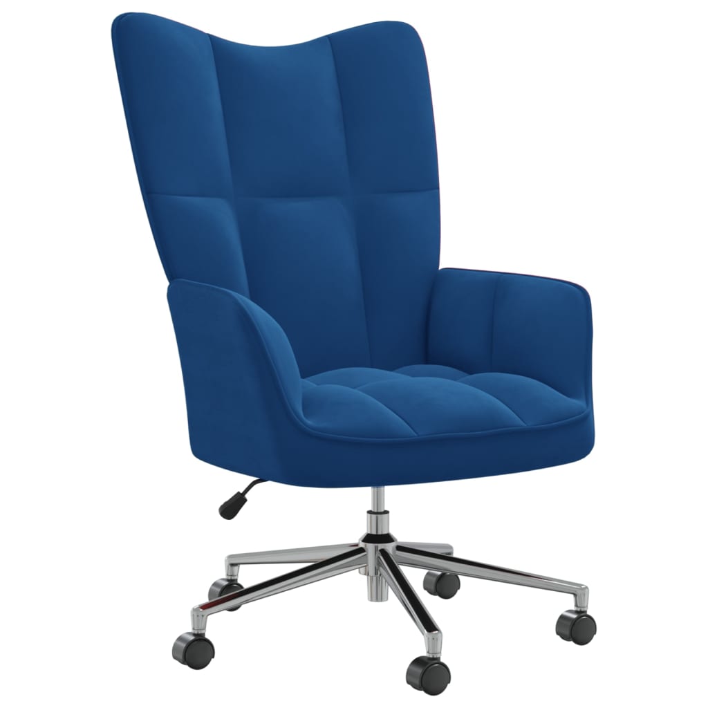 vidaXL Relaxing Chair Blue Velvet