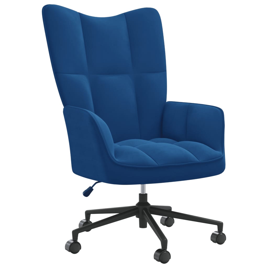 vidaXL Relaxing Chair Blue Velvet