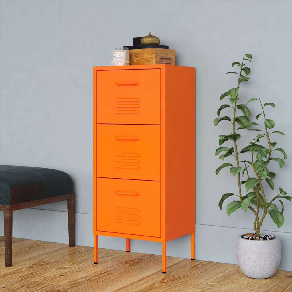 vidaXL Storage Cabinet Orange 16.7"x13.8"x40" Steel