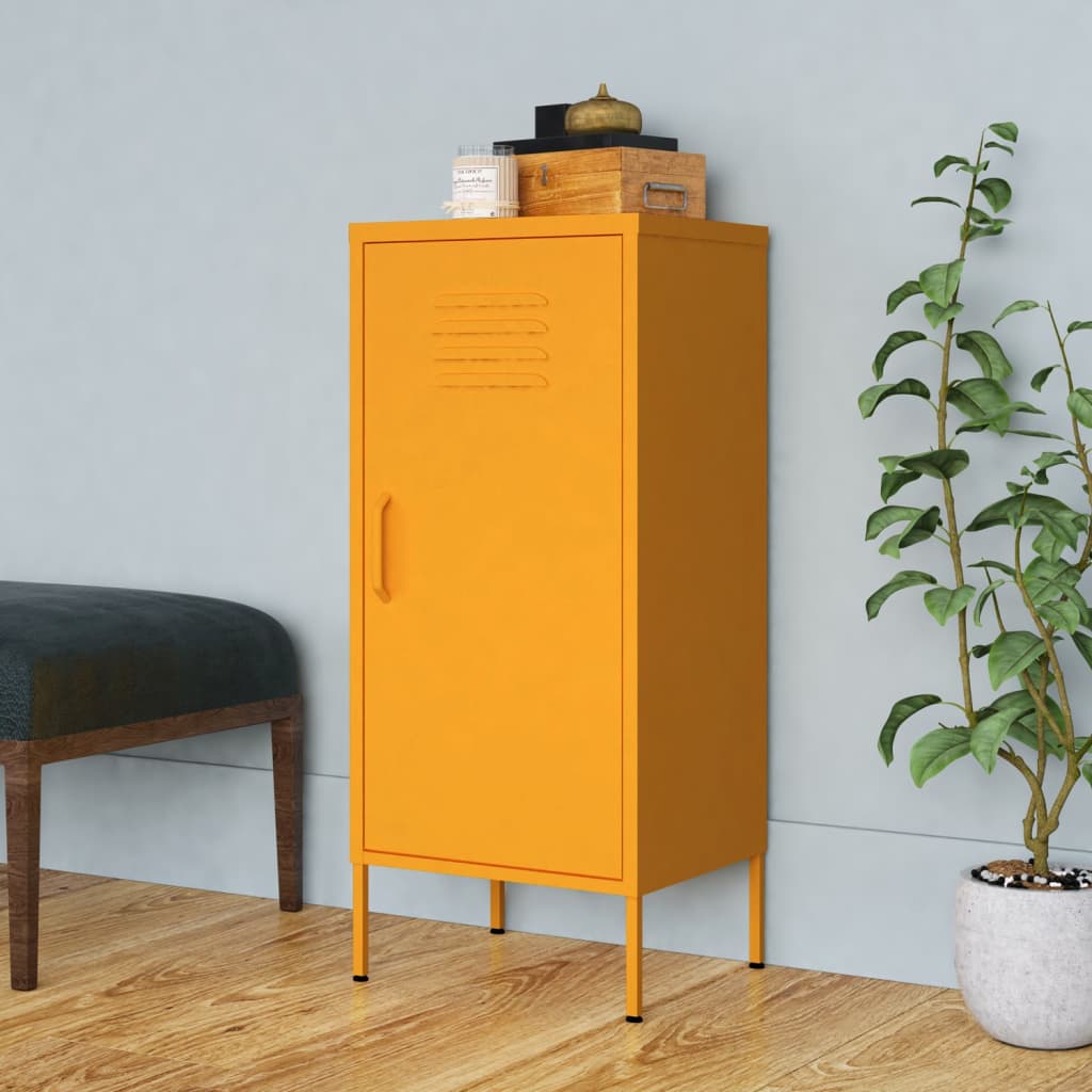 vidaXL Storage Cabinet Mustard Yellow 16.7"x13.8"x40" Steel