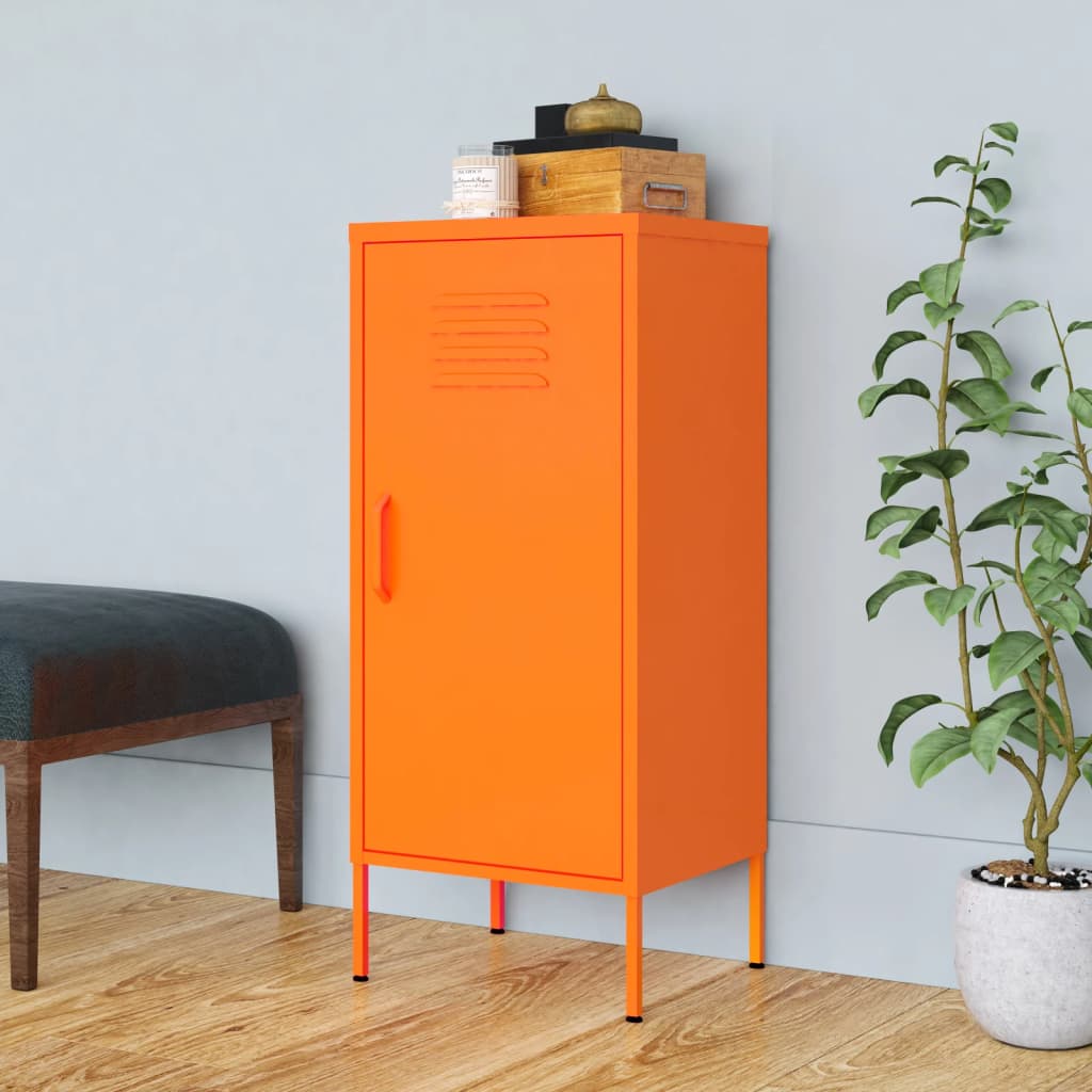 vidaXL Storage Cabinet Orange 16.7"x13.8"x40" Steel