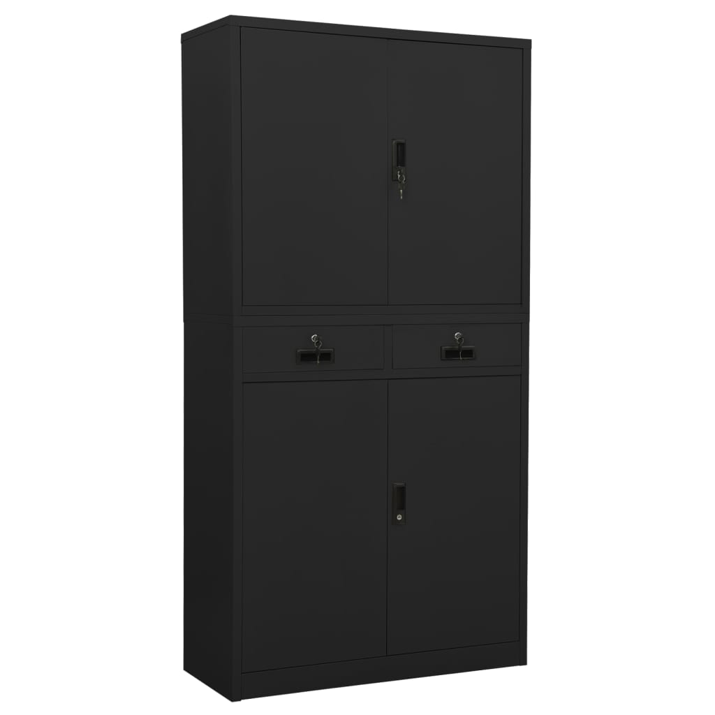 vidaXL Office Cabinet Anthracite 35.4"x15.7"x70.9" Steel