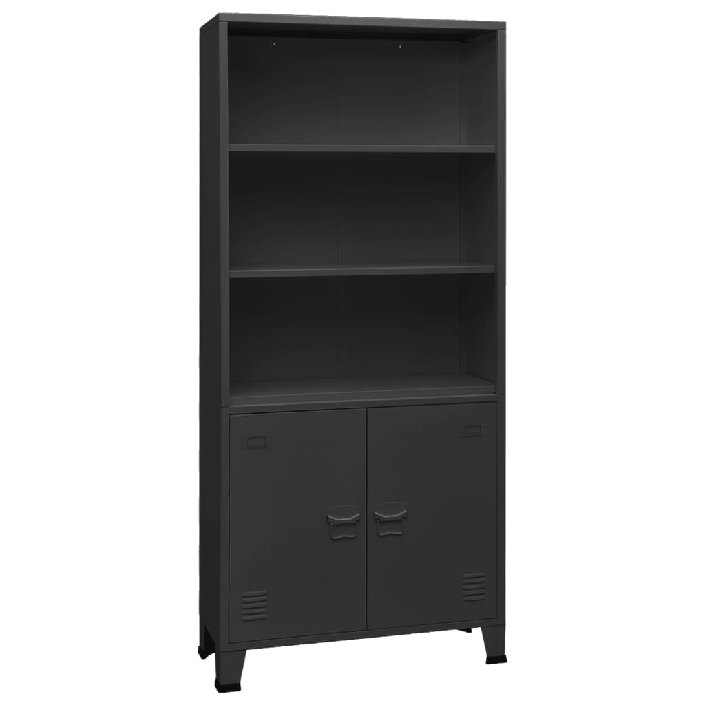 vidaXL Industrial Bookshelf Anthracite 31.5"x12.6"x70.9" Steel