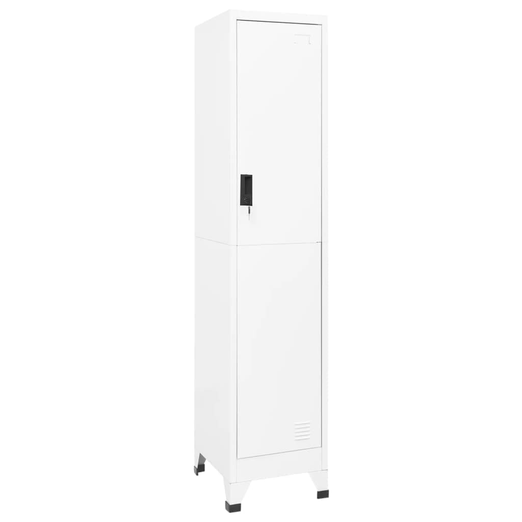 vidaXL Locker Cabinet White 15"x17.7"x70.9" Steel