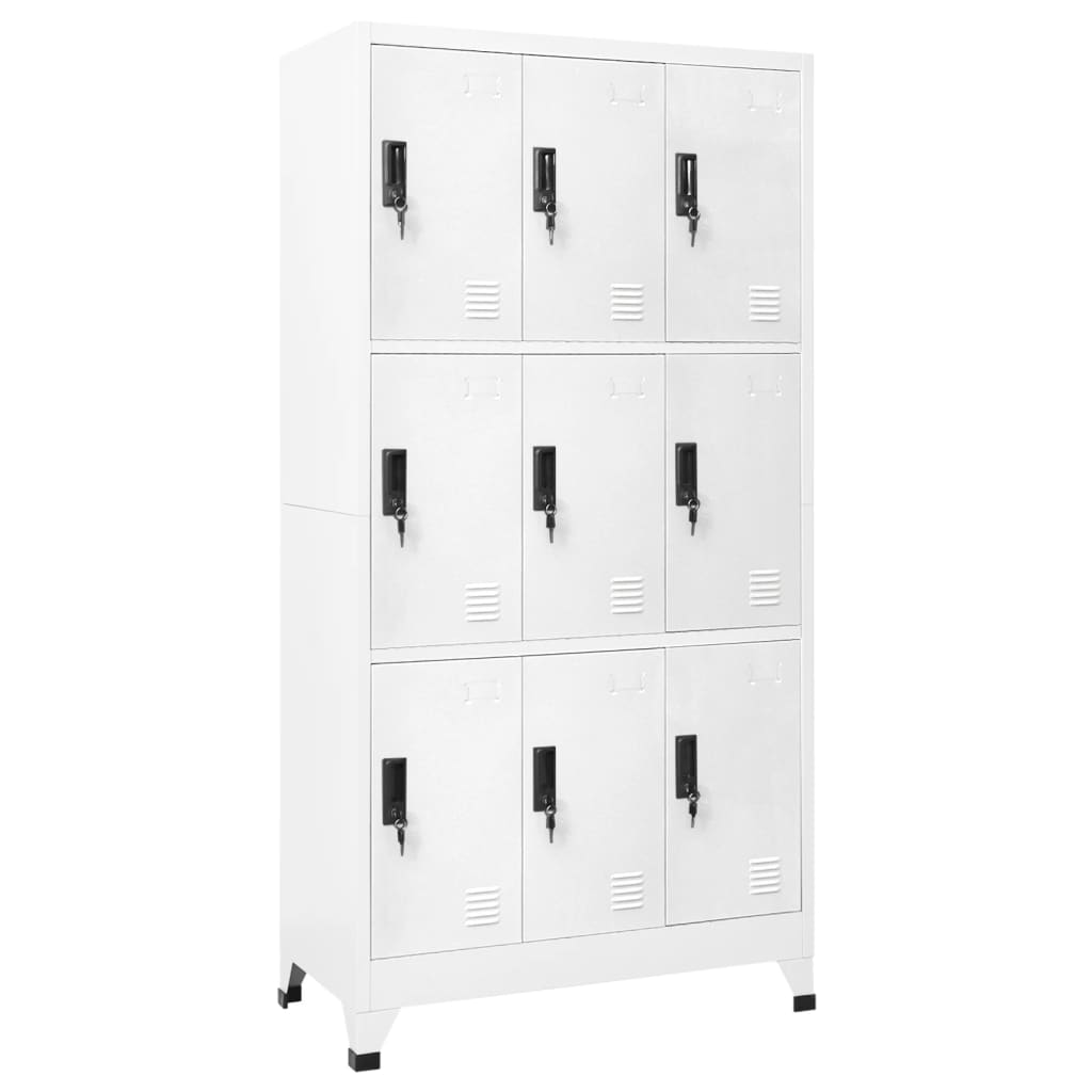 vidaXL Locker Cabinet White 35.4"x17.7"x70.9" Steel