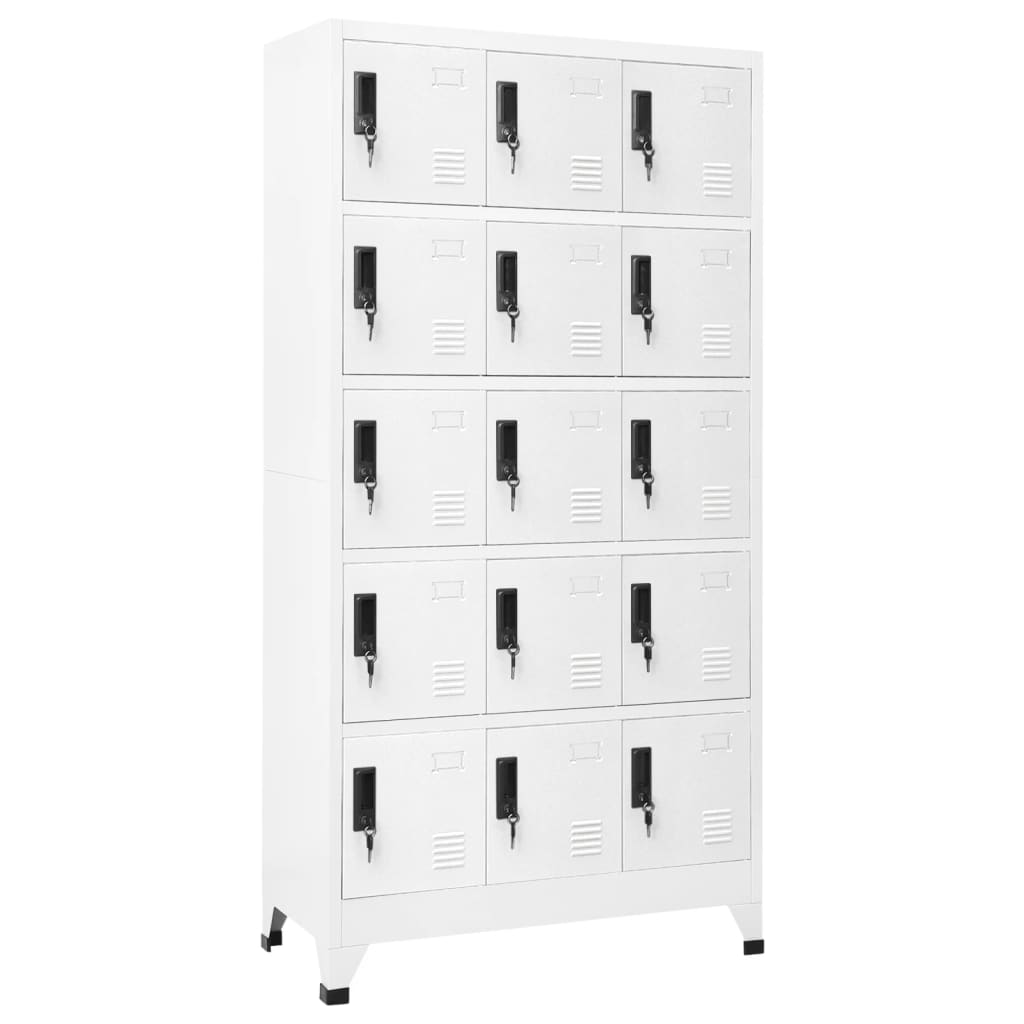 vidaXL Locker Cabinet White 35.4"x15.7"x70.9" Steel