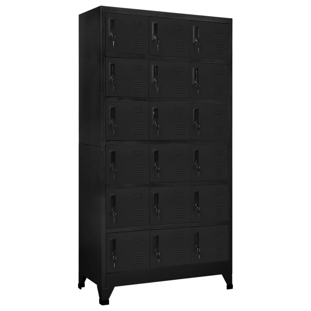 vidaXL Locker Cabinet Black 35.4"x15.7"x70.9" Steel