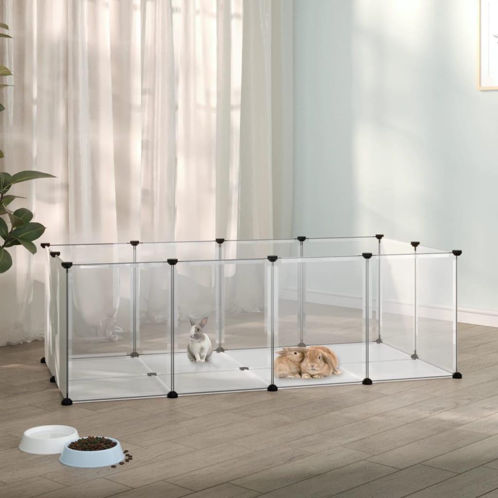 vidaXL Small Animal Cage Transparent 56.7"x29.1"x18.3" PP and Steel