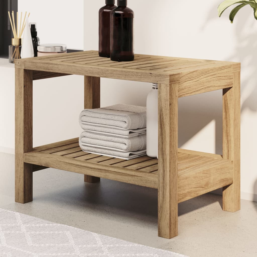 vidaXL Bathroom Side Table 23.6"x11.8"x17.7" Solid Wood Teak