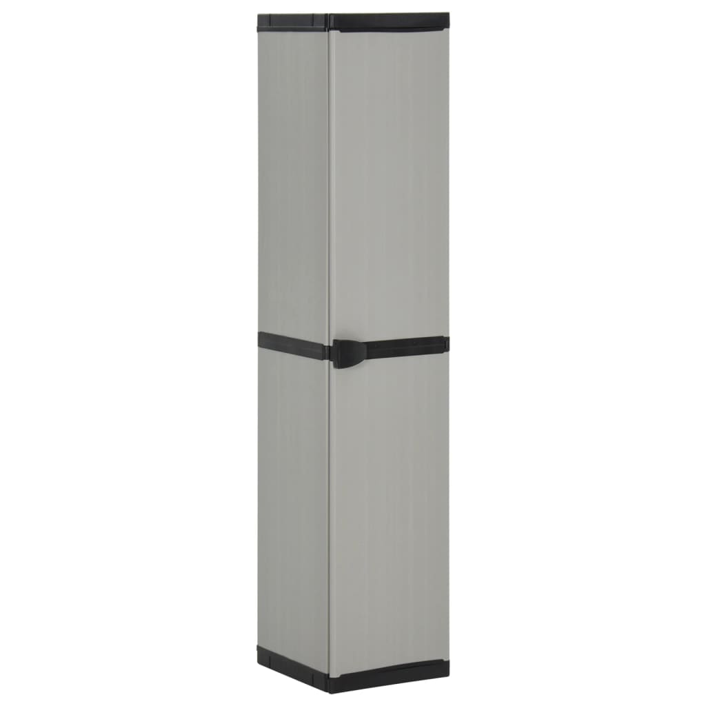 vidaXL Garden Storage Cabinet with 3 Shelves Gray & Black 13.4"x15.7"x66.1"