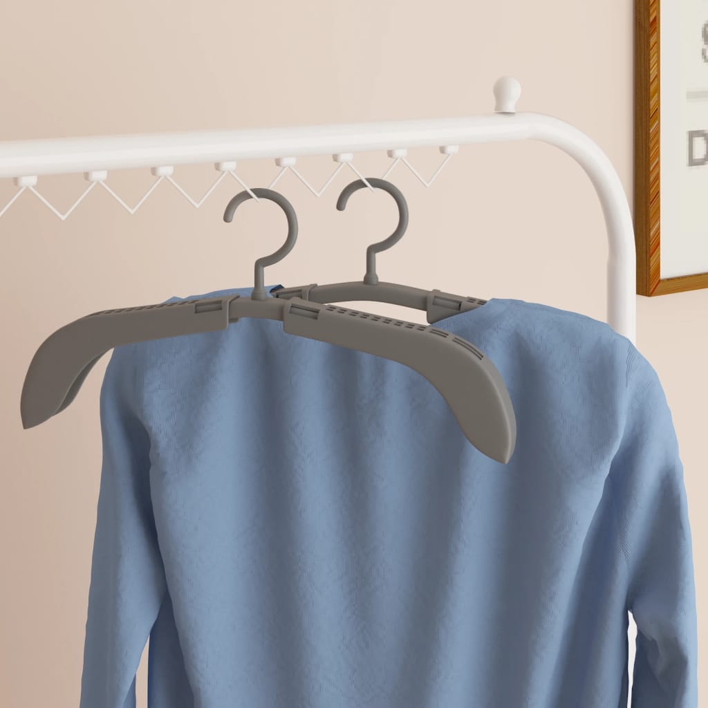 vidaXL Extendable Clothes Hangers 5 pcs Gray