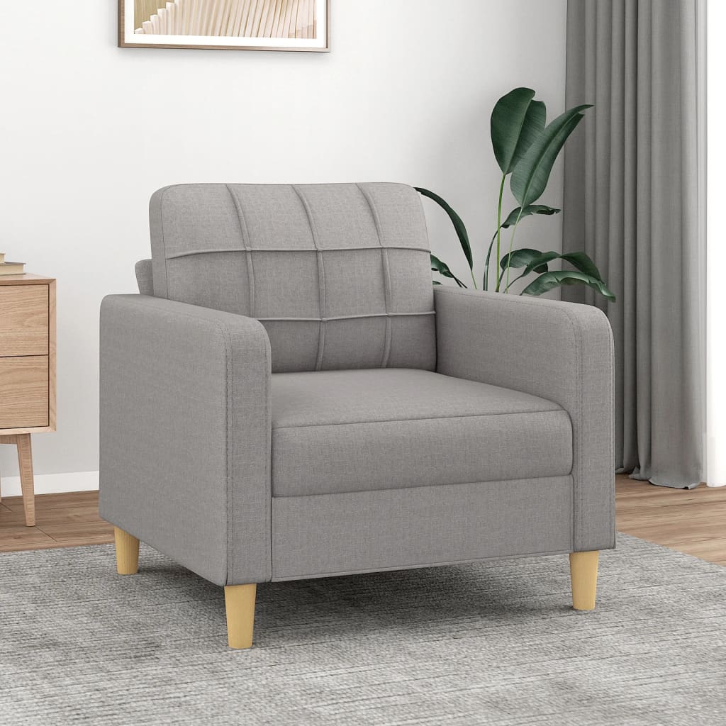 vidaXL Sofa Chair Light Gray 23.6" Fabric